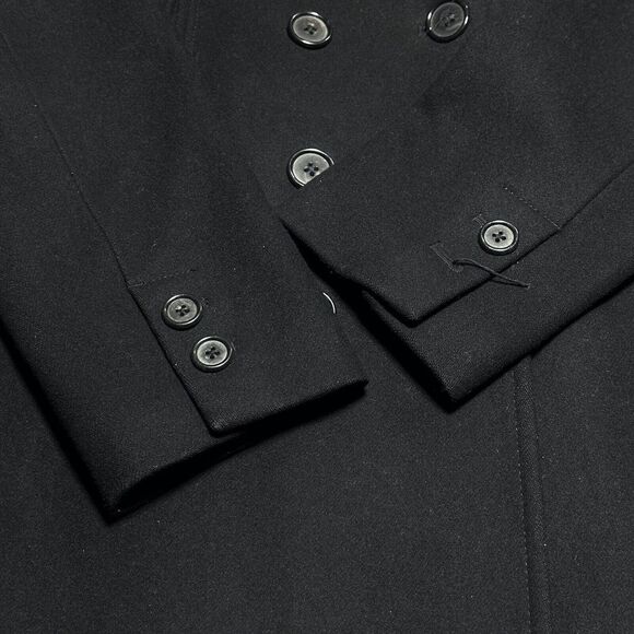 J‎ Crew Double Breasted Wool Blend Insulated Black Coat Women's Size Medium - Picture 4 of 16